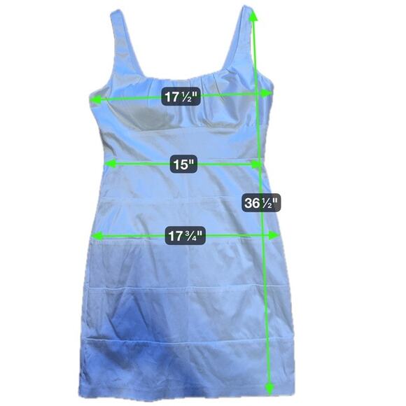 Bisou Bisou White Satin Tiered Sheath Dress Size 10 Bodycon Party Cocktail - Picture 6 of 6